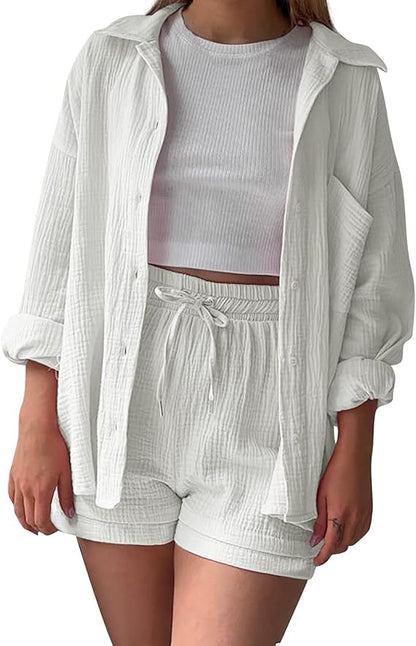 Ensemble 2 Pièces Chemise et Short Femme